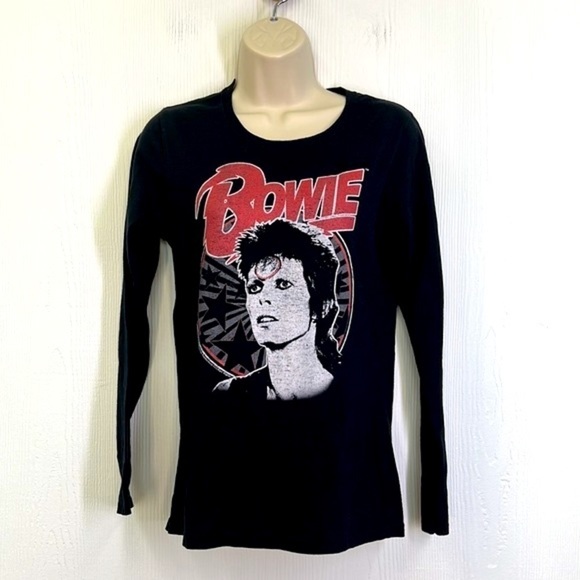 Gildan - David Bowie Graphic Bowie Logo Long Sleeve T Shirt Size Small - Picture 2 of 8